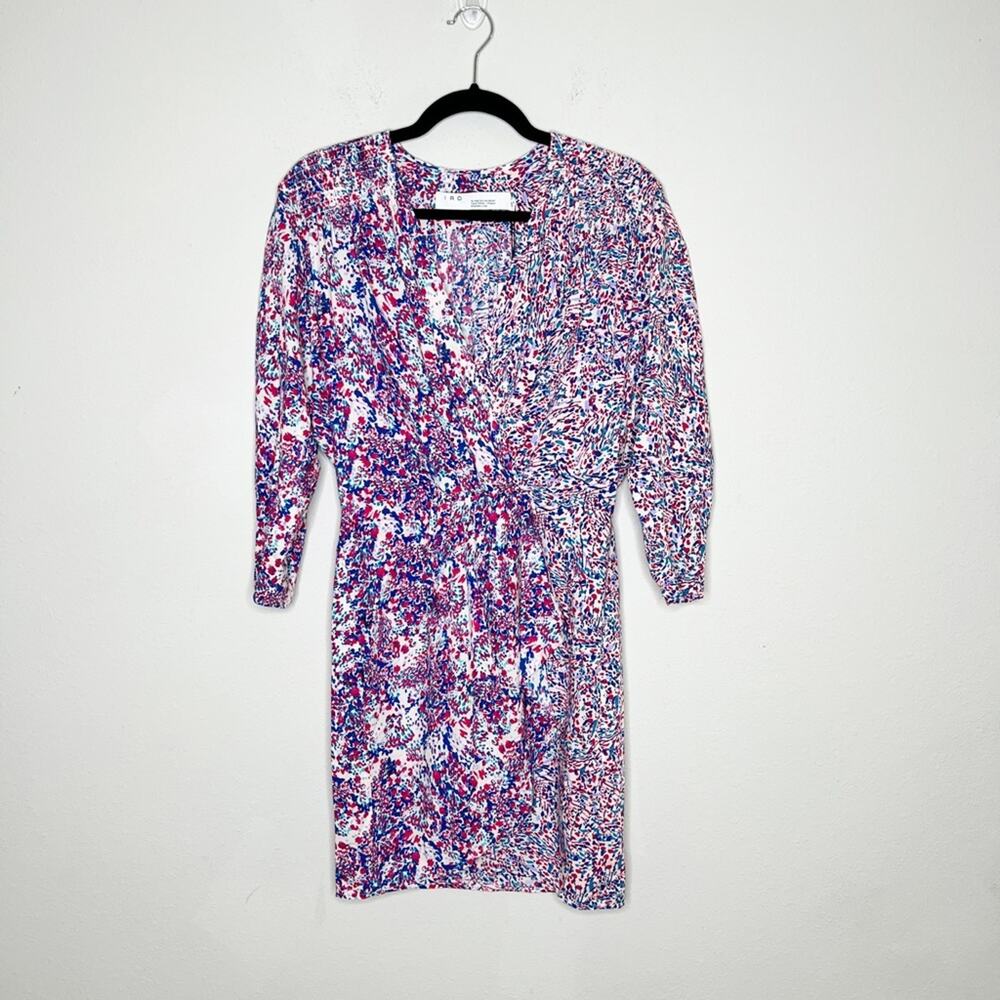 IRO Firenze Printed Dress In Mixed Blue Size XXS - Picture 3 of 9